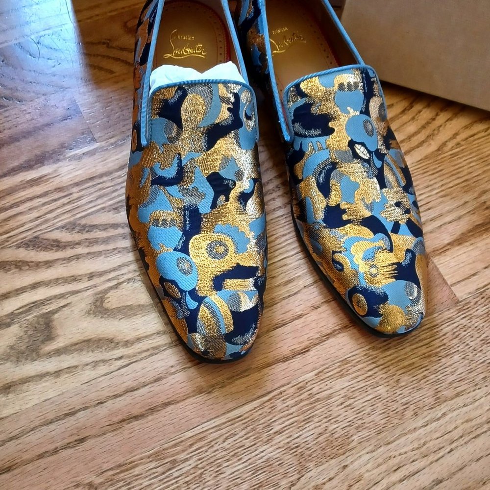 Christian Louboutin Gold Studded Heel Shoes